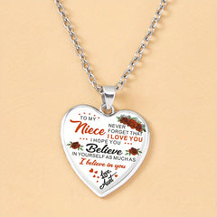 Peach Heart Necklace Your Love Will Not Stop Women Jewelry