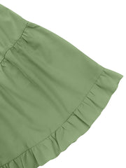 Women's Plus Solid Lantern Sleeve Smock Dress With Belt