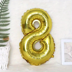1pc Golden Gradient Crown Foil Number Balloons for Birthday Party Baby Shower