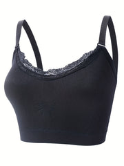  Women's Ruched Lace Trim Tee