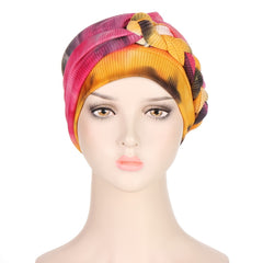 Tie Dye Braid Bandana Cap Turban Cap Hair Bonnet Head Scarf Wrap
