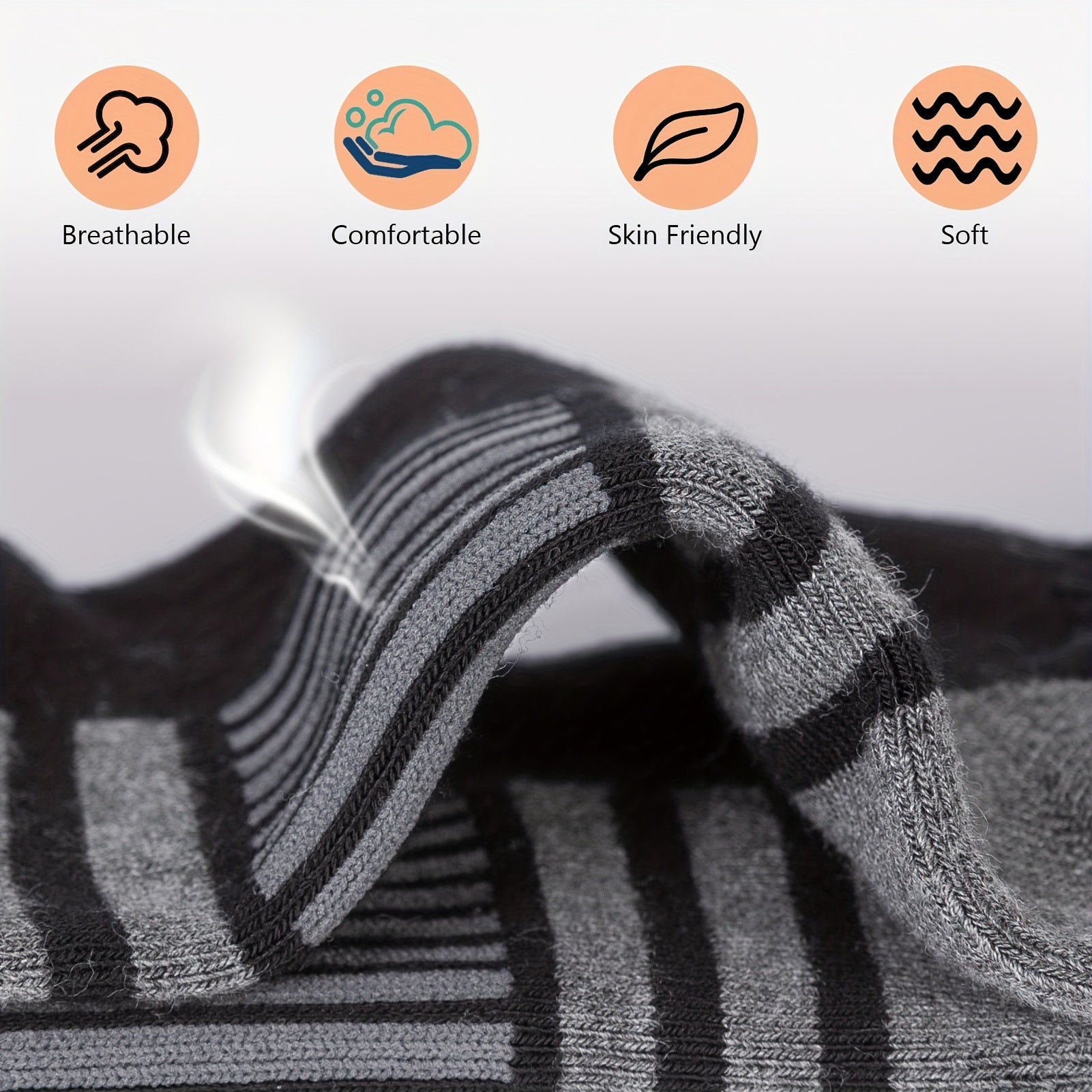 4 Pairs Striped Print Socks Women's Mid Tube Stockings