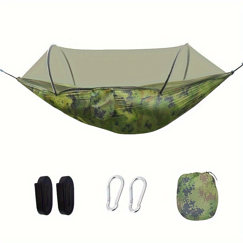 Outdoor Quick Opening Hammock with Mosquito Net, 102x36in