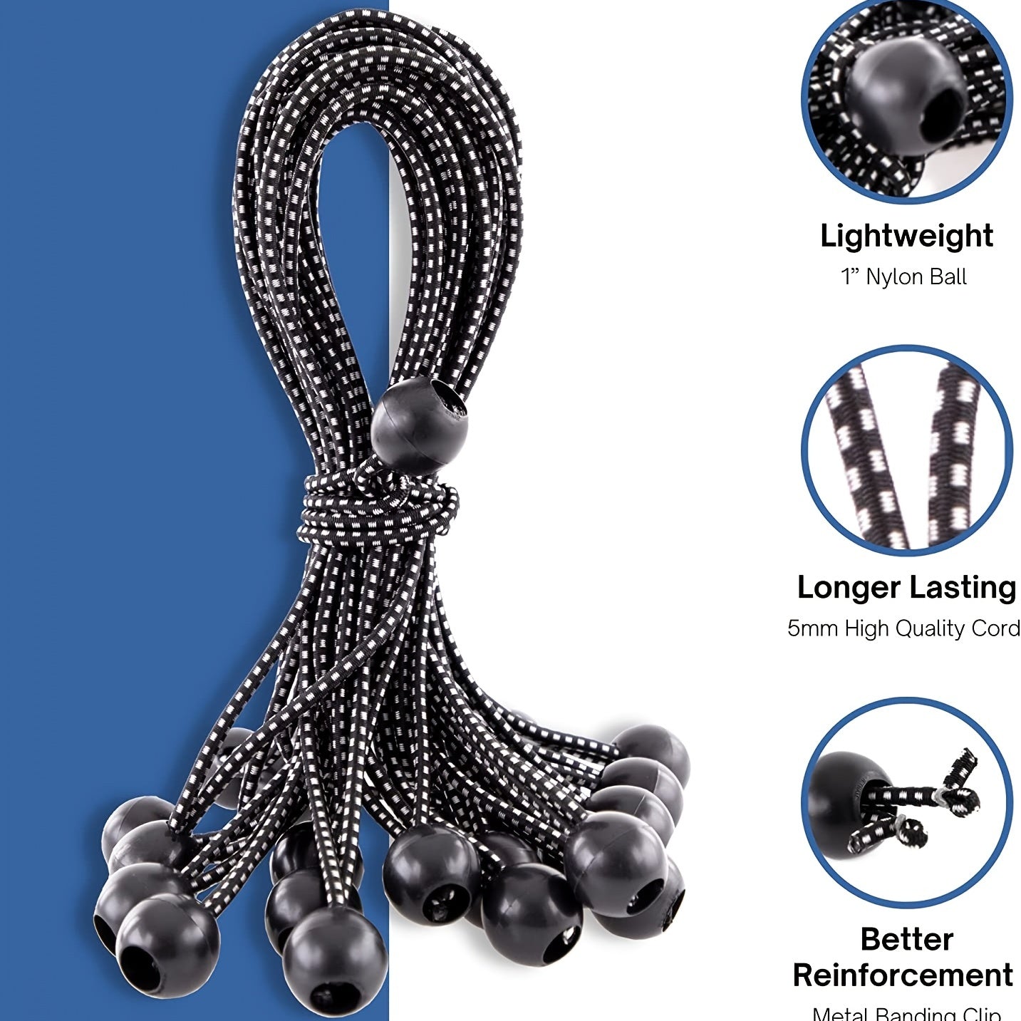 10pcs Elastic Straps with Buckle for Secure Tie Downs 5.5 Inches