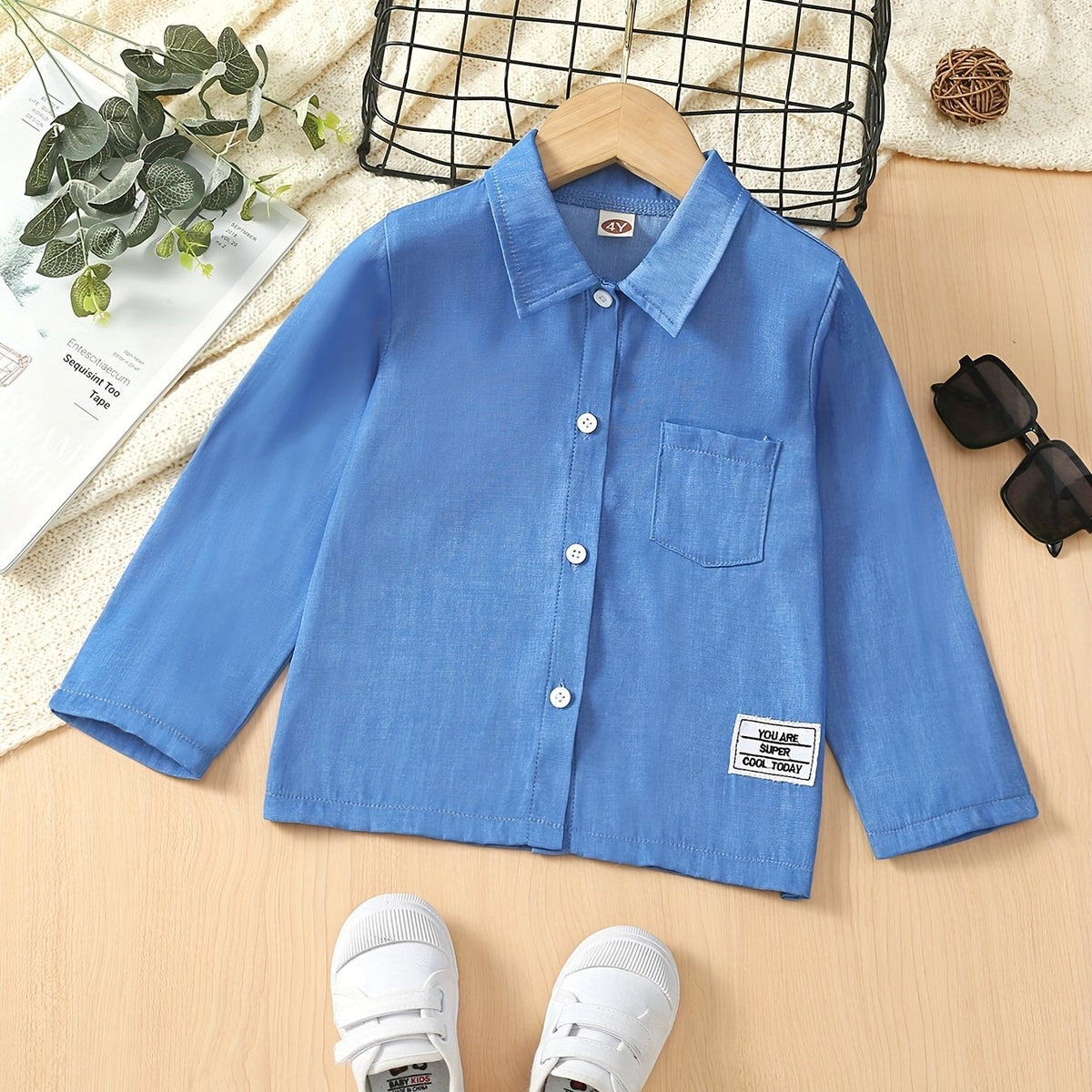 Boys Ice Silk Short Sleeve Shirt