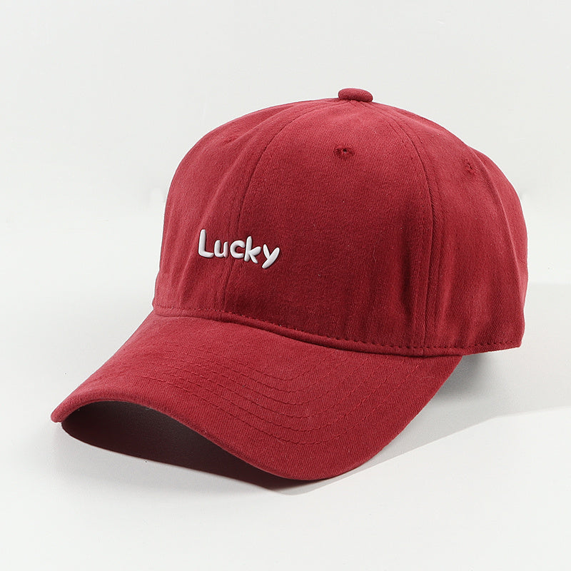 Lucky Label Baseball Cap Solid Cotton Adjustable Lightweight Sports Hat