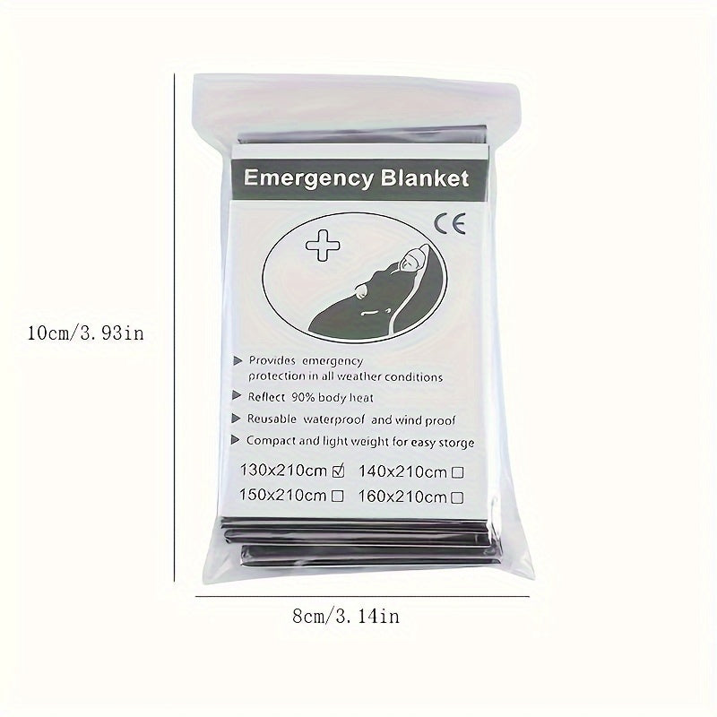 2pcs Camping First Aid Foil Blankets Insulated Waterproof Windproof