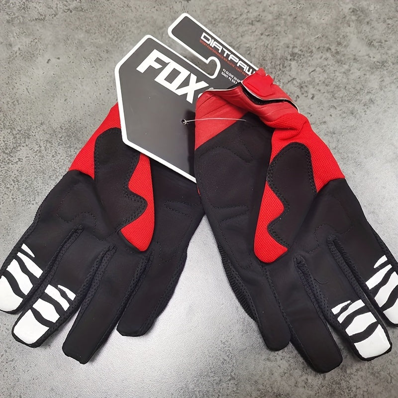 Breathable Adult Motorcycle Racing Gloves Red