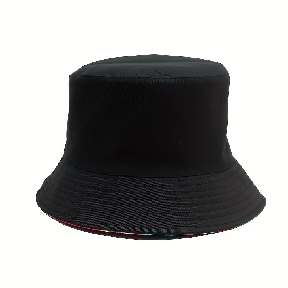 Flower Pattern Double Sided Print Sunshade Hat Men's Sun Hat