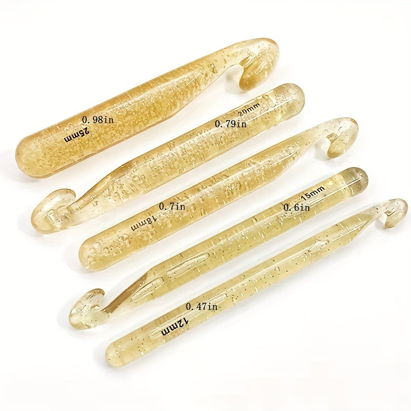 Transparent Crystal Crochet Hook Set for DIY Knitting Sweater