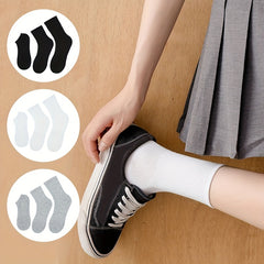 3 Pairs Classic Solid Socks Comfy & Breathable Multi-color Sock Pack