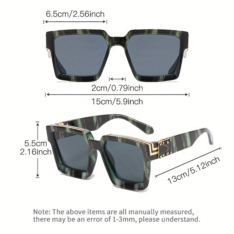 Square Graphic Frame Sunglasses UV400