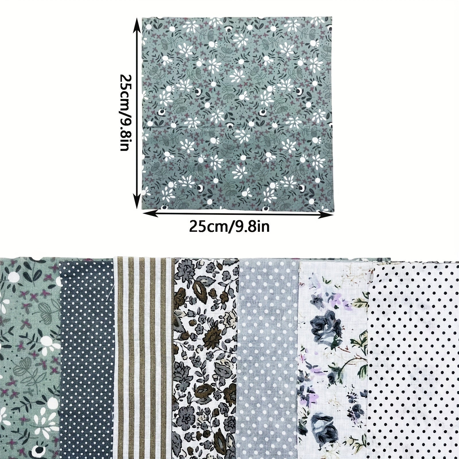 7pcs Cotton Fabric DIY Patchwork Bundle Fat Quarter Quilt Squares
