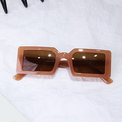 Retro Jelly Square Frame Sun Glasses Stylish Sunshade Male Female Slim