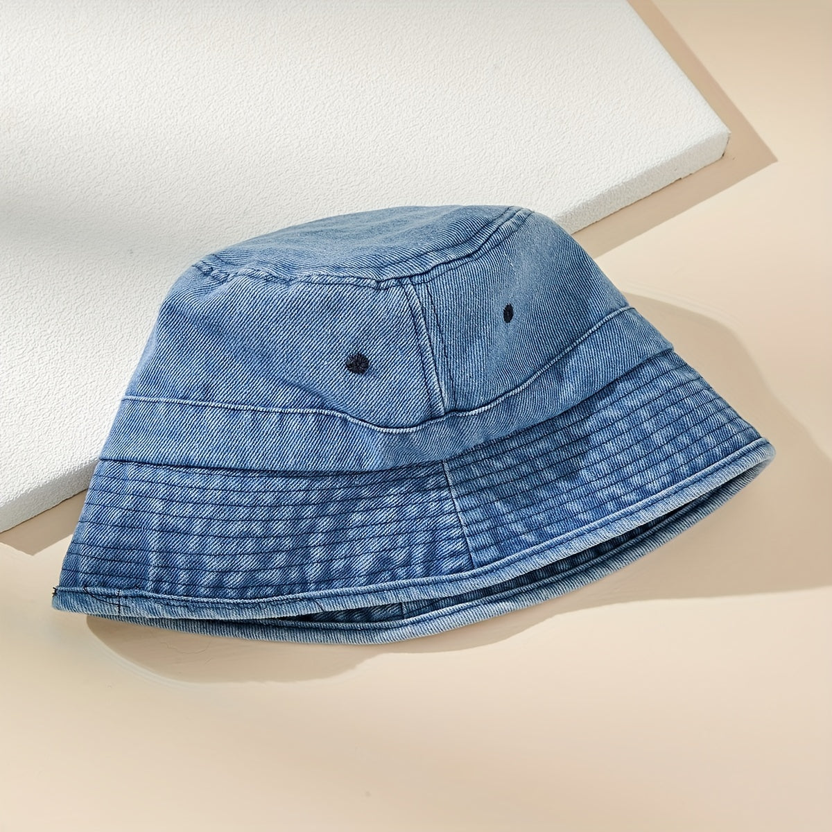 Denim Washed Bucket Hat Sunscreen Fisherman Cap for Women