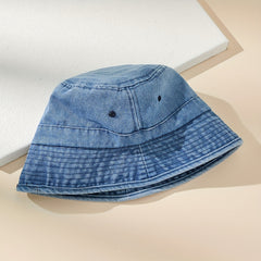 Denim Washed Bucket Hat Sunscreen Fisherman Cap for Women