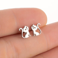 2pcs Men's Stainless Steel Mini Stud Earrings For Students
