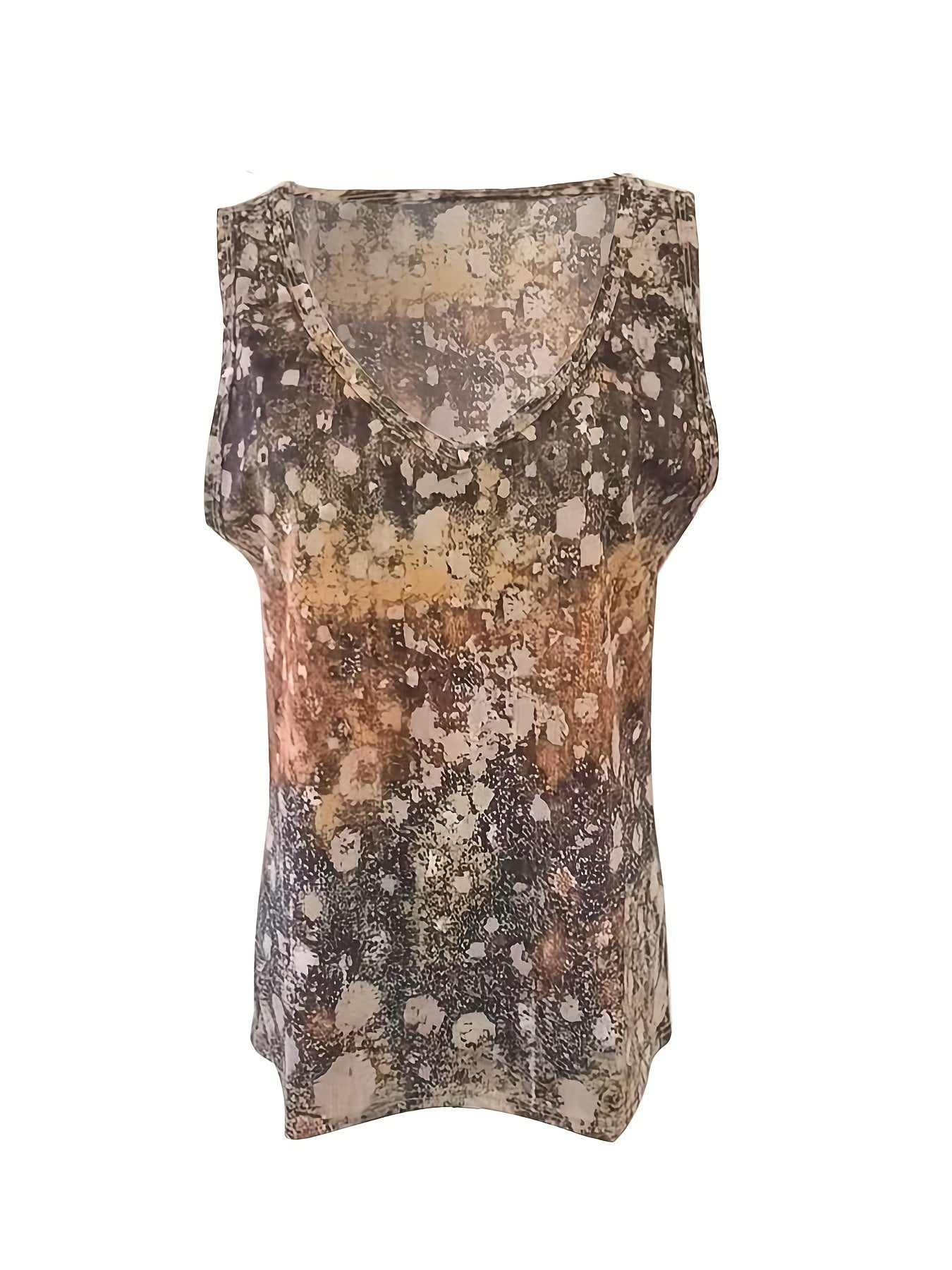  Tie Dye V Neck Tank Top