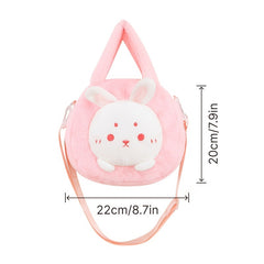Plush Zipper Crossbody Bag Rabbit&Bear&Turtle Handbag for Women