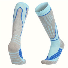 1pair Knee High Ski Socks Thickened Sports Sweat-absorbing Non-slip Warm Socks