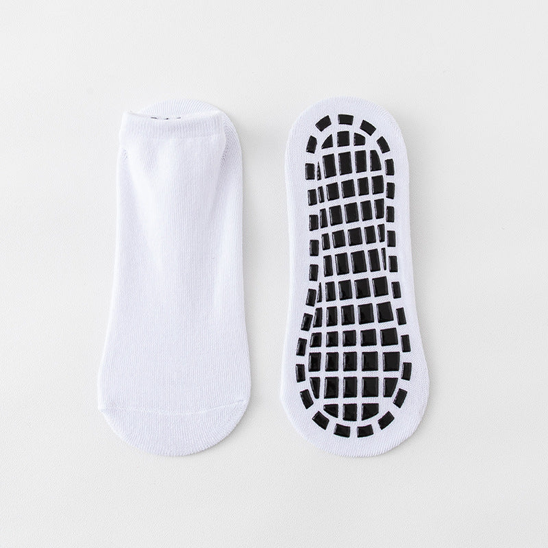 Solid Towel Bottom Yoga Socks Anti Slip Garters Grip Short Crew Socks
