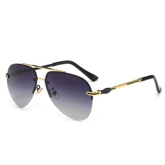 Polarized Semi Rimless Pilot Sunglasses UV400
