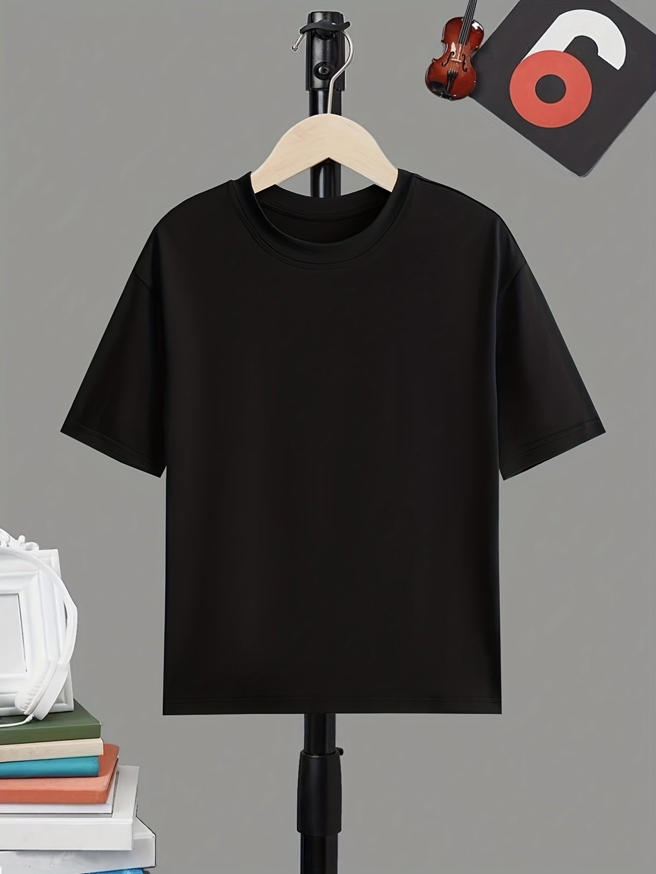 Breathable & Stretchy Boy's Solid T-Shirt for Summer