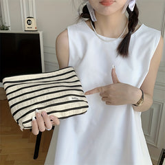 Striped Cosmetic Bag Portable Travel Bag Skin Care Products Storage Bag