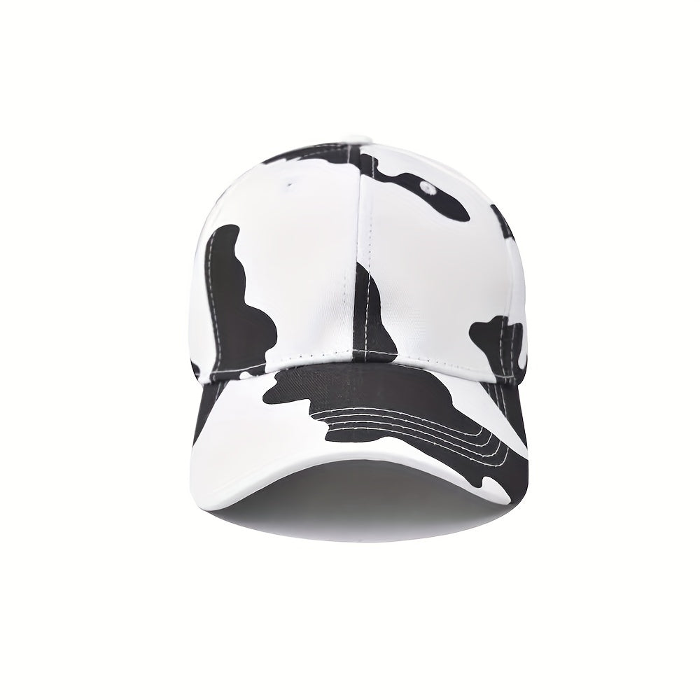 Cow Pattern Printed Baseball Cap Casual Dad Hat Adjustable Sun Hat For Women