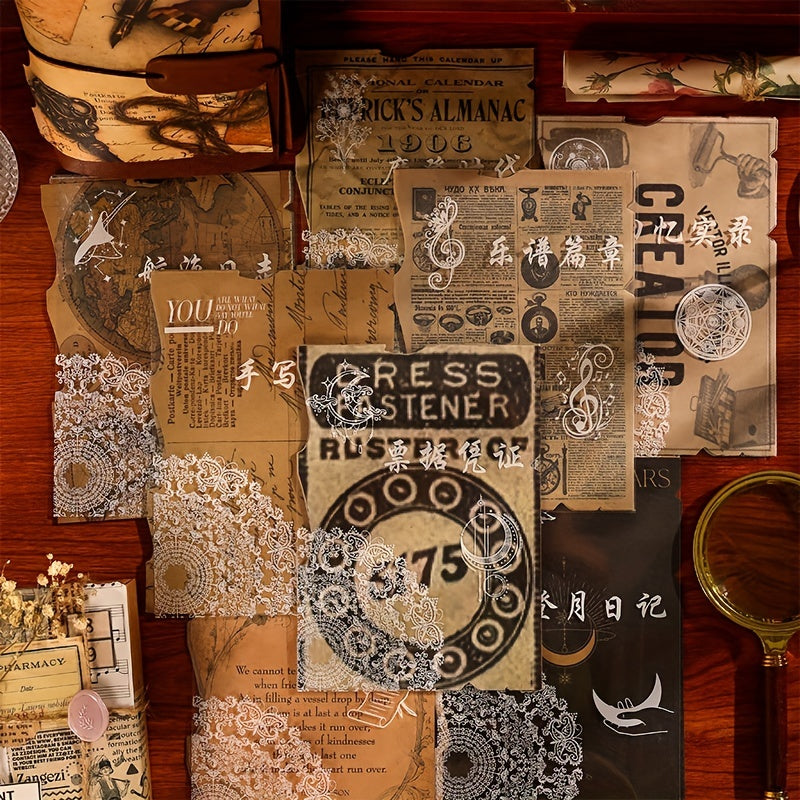 25 Sheets Vintage Memories Notebook Paper DIY Antique Ephemera Scrapbooking