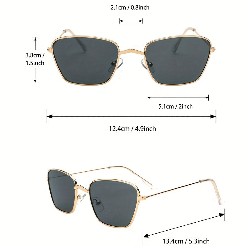Square Metal Sunglasses for Men Women UV400