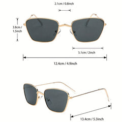 Square Metal Sunglasses for Men Women UV400