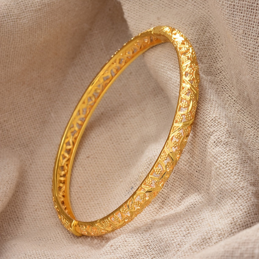 Boho Style Copper Open Bangle Bracelet 18K Plated For Mother's Gift