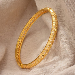 Boho Style Copper Open Bangle Bracelet 18K Plated For Mother's Gift