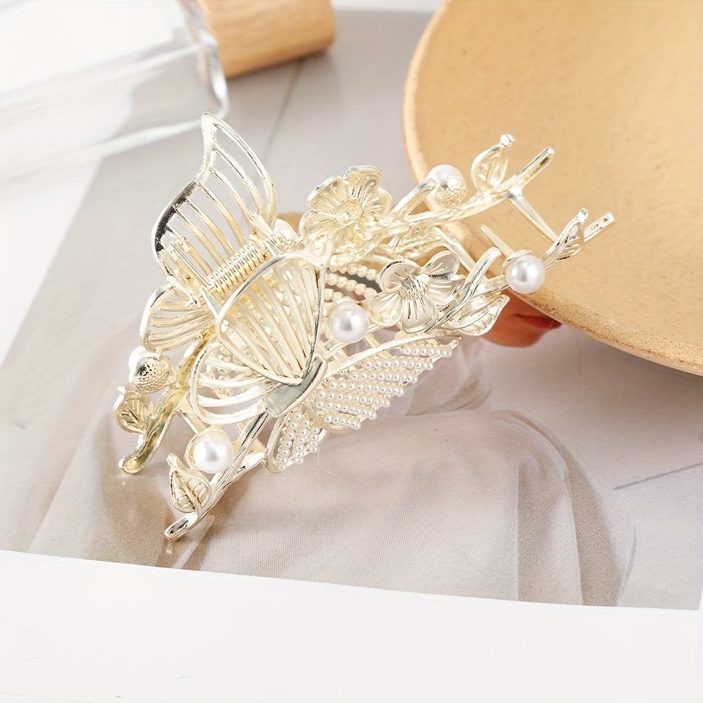 Rhinestone Butterfly Hair Claw Clips Elegant Hair Accessories