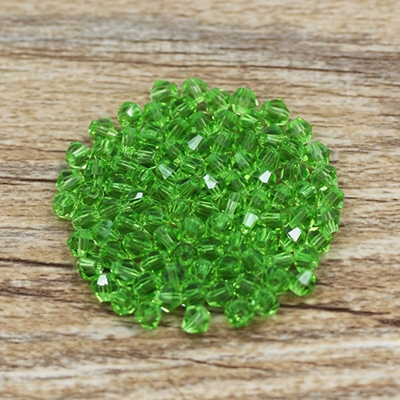 300pcs 4mm Double Cone Pointed Crystal Beads Jewelry Making