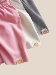 3pcs Girls Casual Waffle Safety Shorts Thin Comfortable Summer Shorts