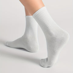 10 Pairs Ribbed Socks Soft Women's Mid Tube Stockings Hosiery