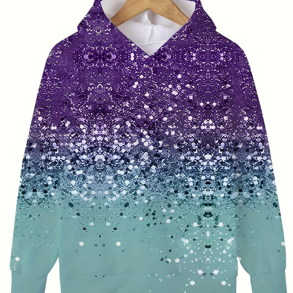 Kids Gradient Sequin Effect Hooded Sweatshirt