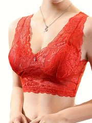 Lace Wireless Bra Breathable Scallop Trim