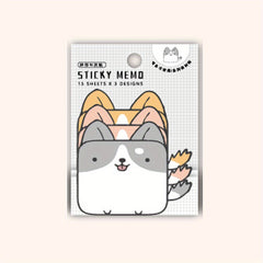 Animal Sticky Notes 3 Layer 6 Animals 45 Sheets Cat Bear Dog Duck Rabbit Donkey