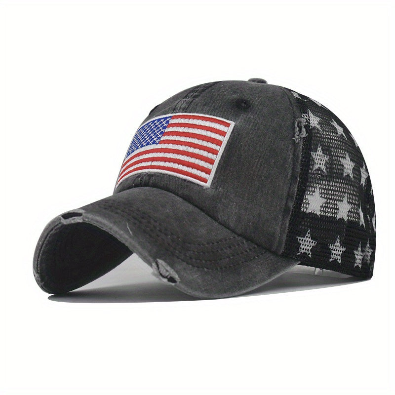 Pentagram American Flag Baseball Cap Outdoor Soft Mesh Cap