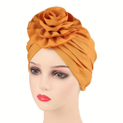 Solid Pleated Elastic Head Wrap Casual Beanie Head Scarf