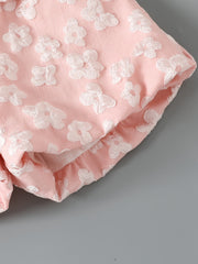 Girls Casual Puff Flower Shorts with Bow - Summer Wear