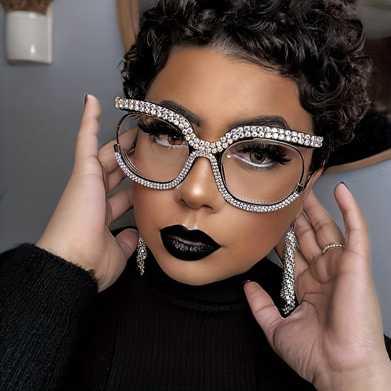 Vintage Rhinestone Cat Eye Glasses Frame Women Dress Eyeglasses
