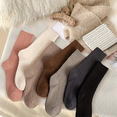 7 Pairs Soft Mid Tube Socks Women's Stockings