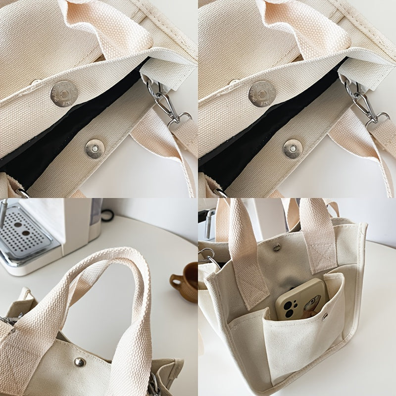 Hendia Mini Tote Bag Canvas Crossbody Purse Stylish Handbag