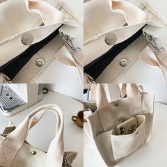 Hendia Mini Tote Bag Canvas Crossbody Purse Stylish Handbag