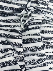  Striped Print Tie Waist Trousers