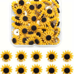 Sunflower Push Pins, Decorative Flower Cork Board Tacks for Bulletin Board